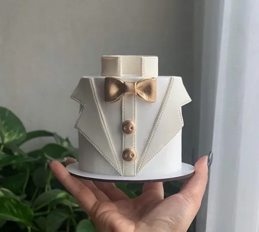 White Tuxedo Cake